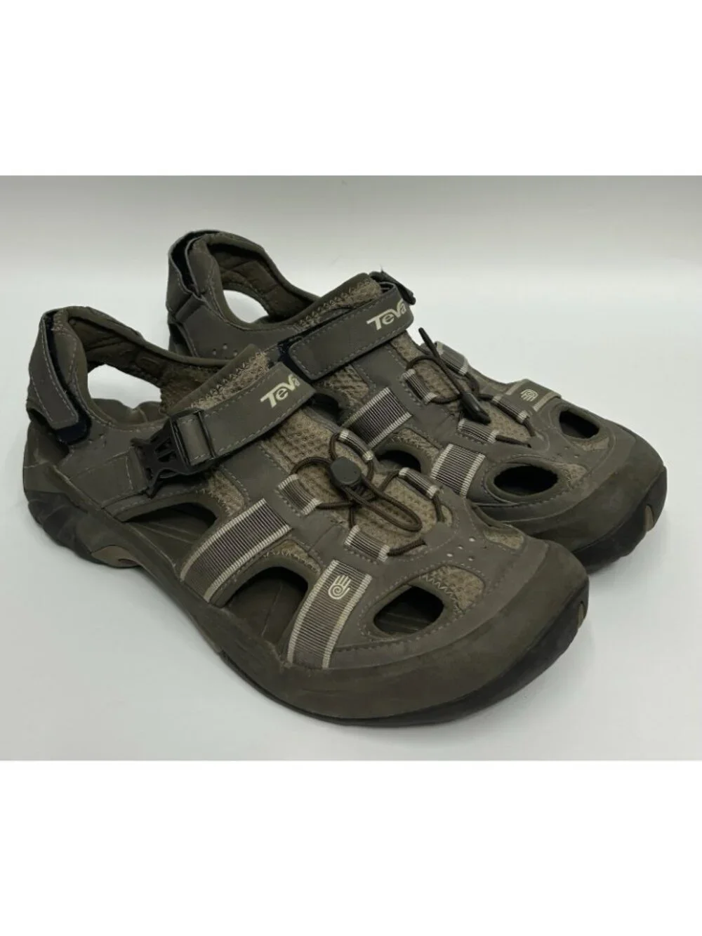TEVA OMNIUM 2 Men’s Sandals Sz 13 Leather Water Shoes Hiking Outdoor Closed Toe